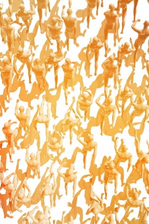 Large group of people running in a marathonの写真素材