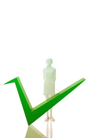 Woman witk ok symbolの写真素材