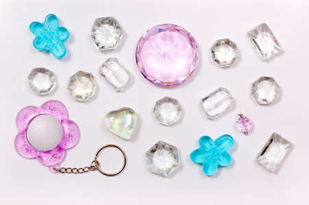 Various old stones, jewelry, glass beadsの写真素材