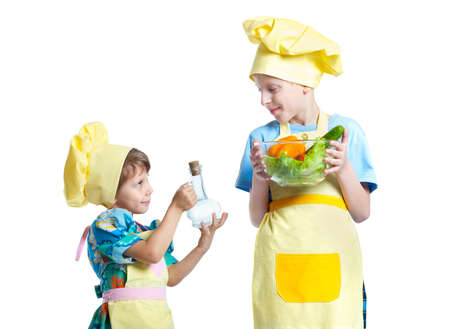The children help prepare the cooksの写真素材