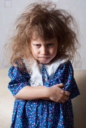 Little girl angry and resentfulの写真素材