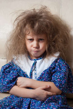 Little girl angry and resentfulの写真素材