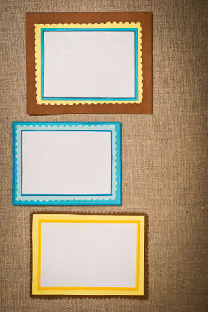 Three frames of colored paperの写真素材