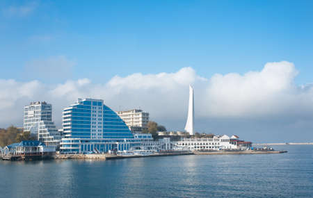 Modern buildings on the beachのeditorial素材