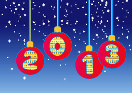 Christmas balls digits of the new yearのイラスト素材