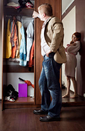 Her husband found the closet loverの写真素材