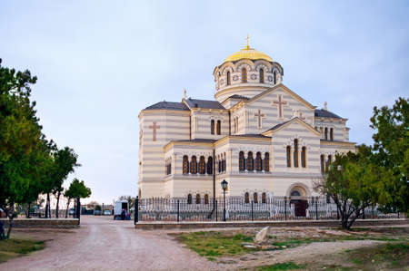 Orthodox Cathedral in Sevastopl city.の写真素材