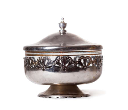 metal vase on a white backgroundの写真素材
