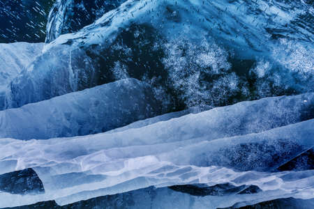 Ice pattern of lake Baikalの写真素材