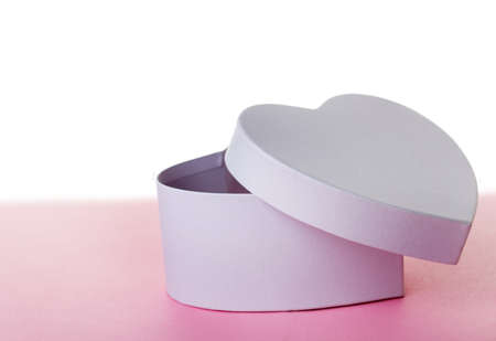 Box heart on pink background
