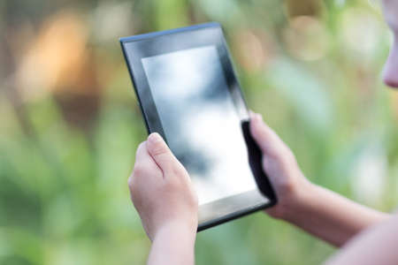 tablet pc in human hands