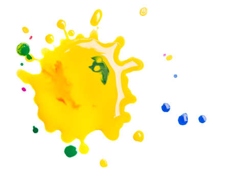 Drops of ink on white backgroundの写真素材