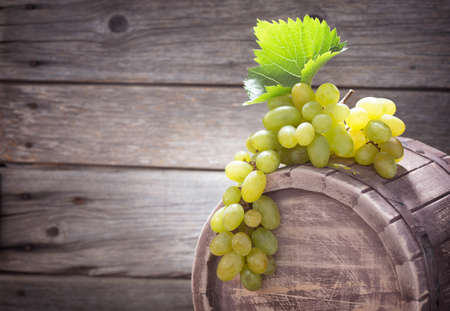 bottle of vine on  wooden backgroundの写真素材