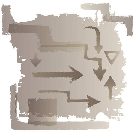rectangles, shapes and arrows. grungeのイラスト素材