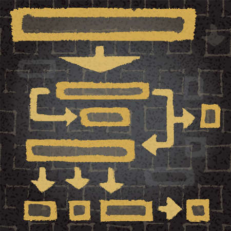 rectangles, shapes and arrows. grungeのイラスト素材