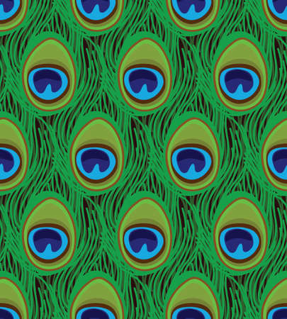 seamless texture of peacock feathers, vector illustrationのイラスト素材
