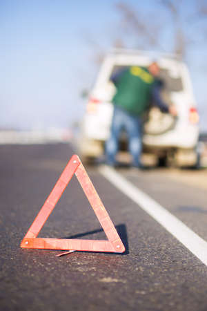 accident on the road, tire repairsの写真素材