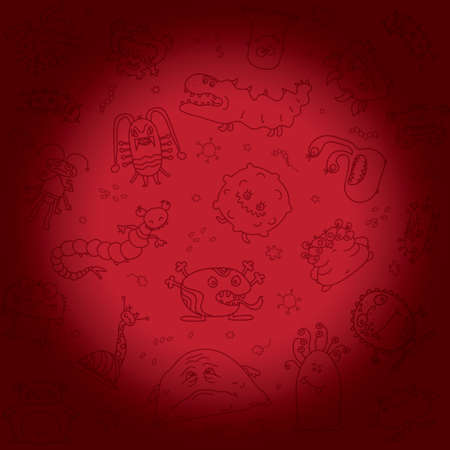 different scary germsのイラスト素材