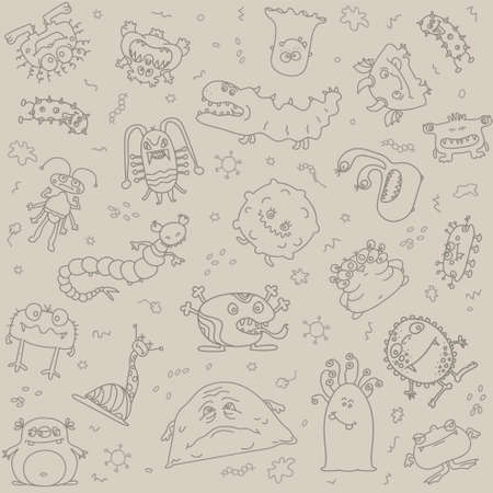 different scary germsのイラスト素材