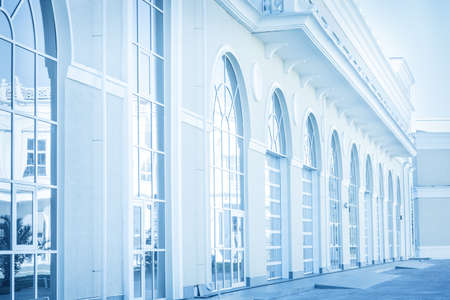 new building against the sky, toningの写真素材