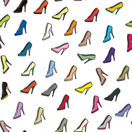 seamless texture shoes, white  backgroundのイラスト素材