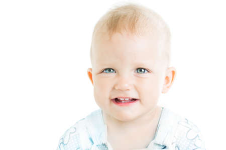 Portrait of a child aged one yearの写真素材