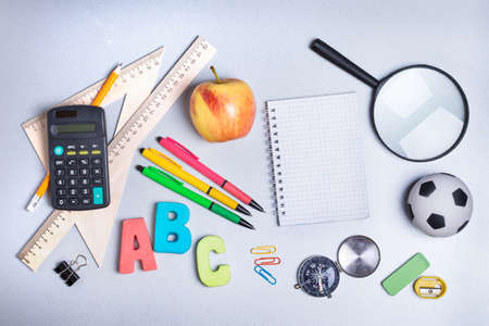 Objects schoolboy on the table