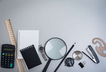 Objects schoolboy on the tableの写真素材