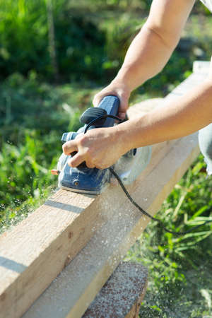 Man planed board Electrical plane