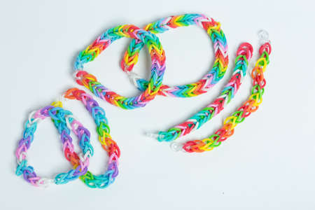 Bracelets made of gum on a white background