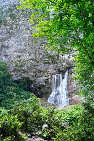 Gegsky waterfall in the forest, Abkhaziaの写真素材