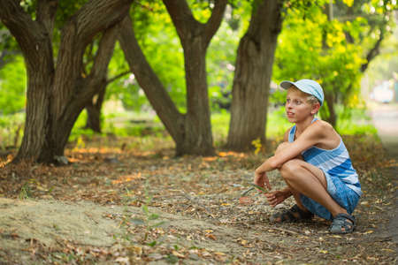 Two children playing in the parkの写真素材