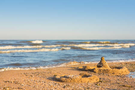 sand castle on the beachの写真素材
