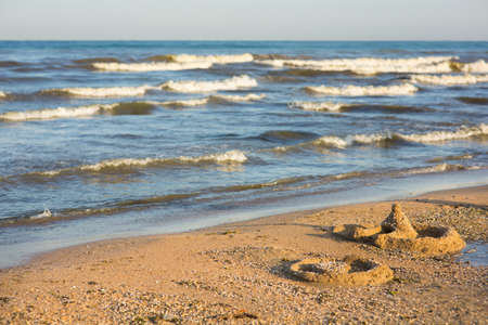 sand castle on the beachの写真素材