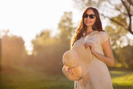 Young Woman resting in the parkの写真素材