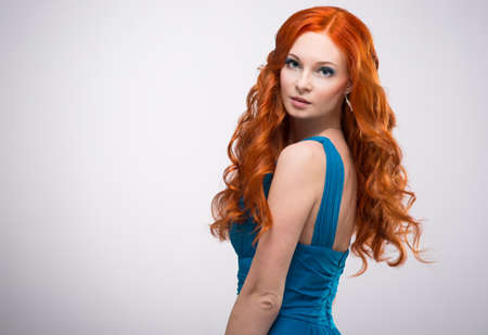 beautiful young woman with red hair beautiful,  red-haired girl with curls