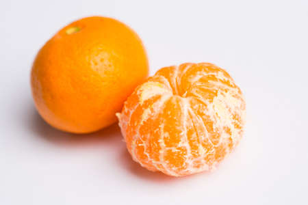 Mandarin on a white background