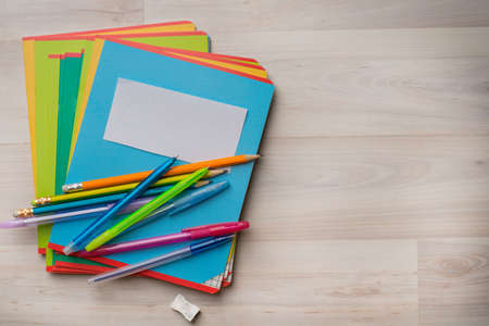 Notebooks and pens with pencilsの写真素材