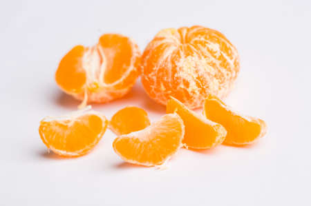 Mandarin on a white backgroundの写真素材