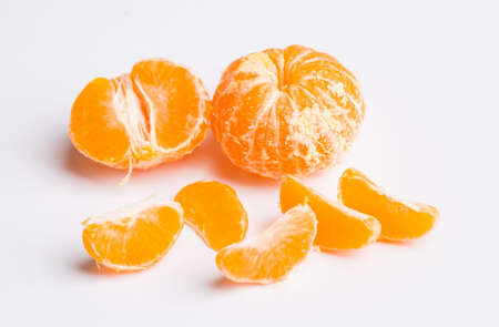 Mandarin on a white backgroundの写真素材