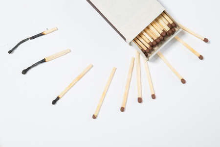 box of matches on a white backgroundの写真素材