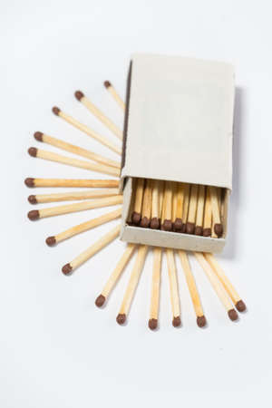 box of matches on a white backgroundの写真素材