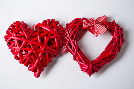 Red heart on white backgroundの写真素材