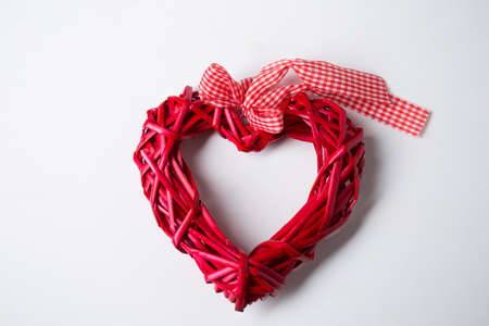 Red heart on white backgroundの写真素材