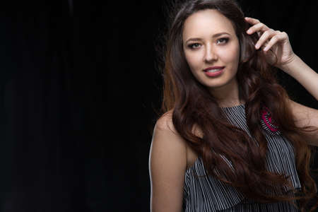young woman with long beautiful hair