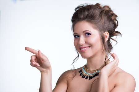 Young beautiful woman with evening hairdo