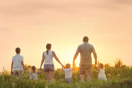 Large family with children, Outdoors