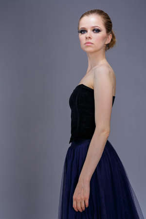 Beautiful young woman with bright make-upの写真素材