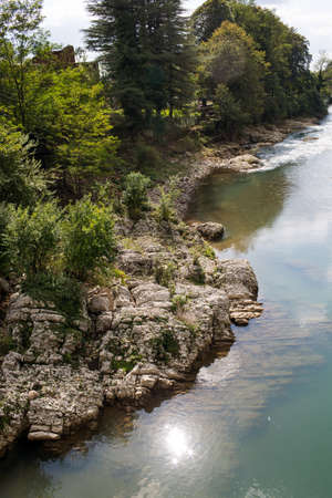 Mountain river forest in Georgiaの写真素材