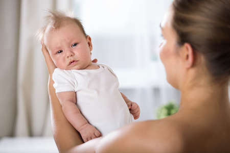 Mom with a baby of two months